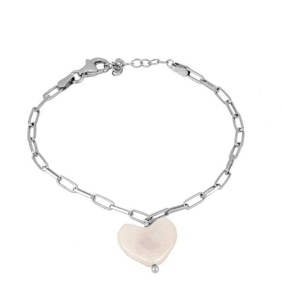 Joyas Plata Joyeria Luis Luna | Pulsera Heart Pearl Plata