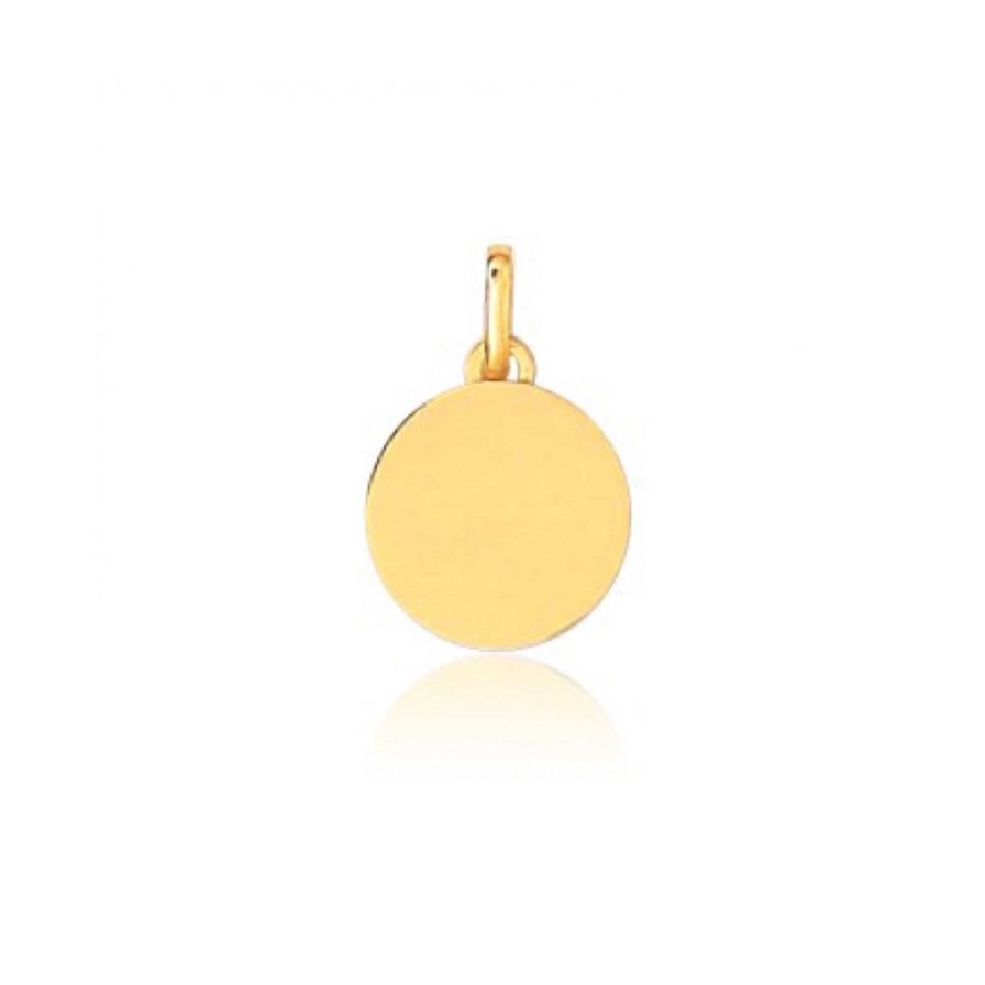 Joyas Oro 18K Joyeria Luis Luna | Medalla Lisa 14Mm Oro 18K