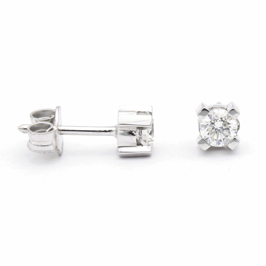 Boda Joyeria Luis Luna | Pendientes Claw Diamantes Oro Blanco 18K