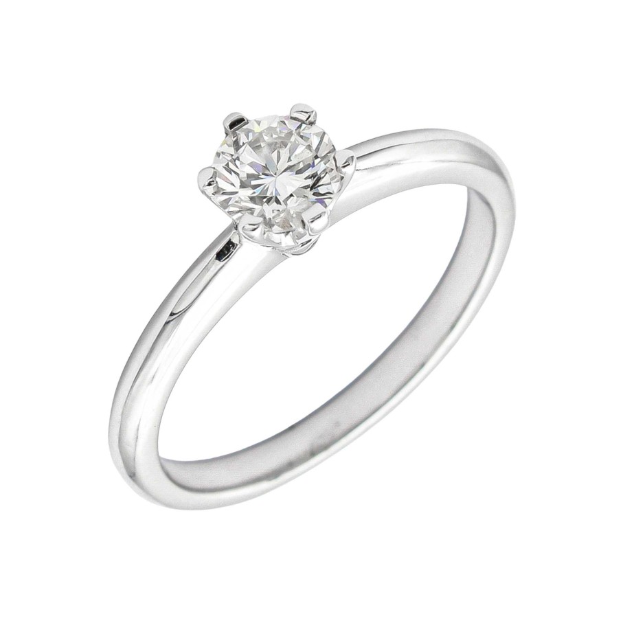 Boda Joyeria Luis Luna | Solitario Lyra Diamante 0,50Ct G-Vs Oro Blanco 18K