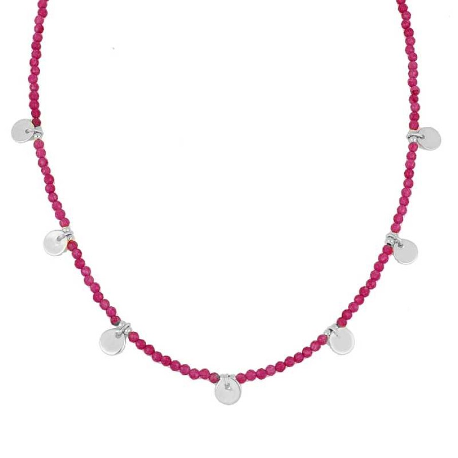 Joyas Plata Joyeria Luis Luna | Gargantilla Luana Fucsia Plata