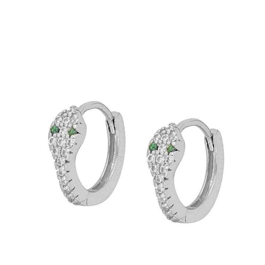 Joyas Plata Joyeria Luis Luna | Aros Serpi Verde Plata