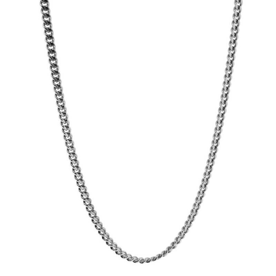 Joyas Plata Joyeria Luis Luna | Cadena Barbada 55Cm Plata