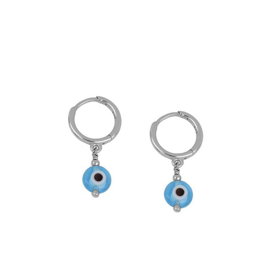 Joyas Plata Joyeria Luis Luna | Aros Ojo Turco Blue Plata