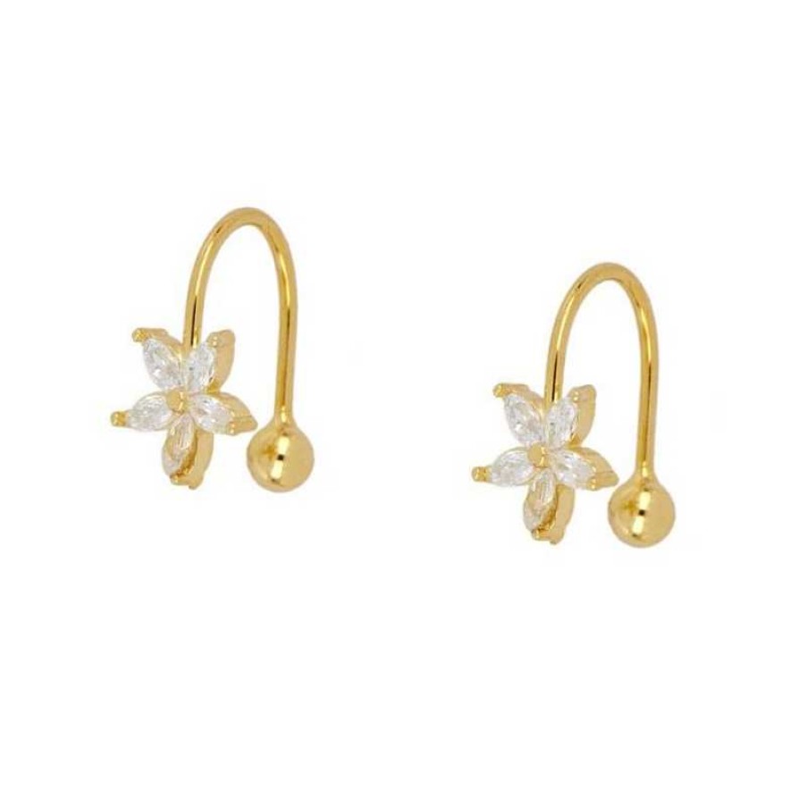 Joyas Plata Joyeria Luis Luna | Ear Cuff Flor Plata Dorada