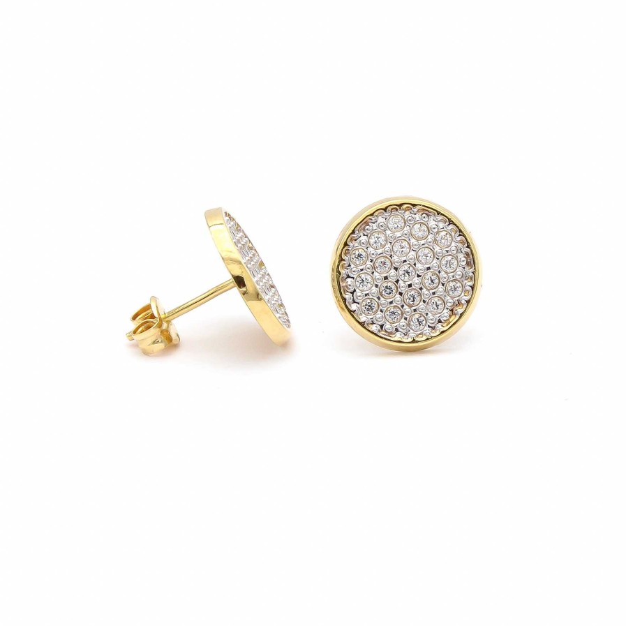 Joyas Oro 18K Joyeria Luis Luna | Pendientes Nerve Oro Bicolor 18K