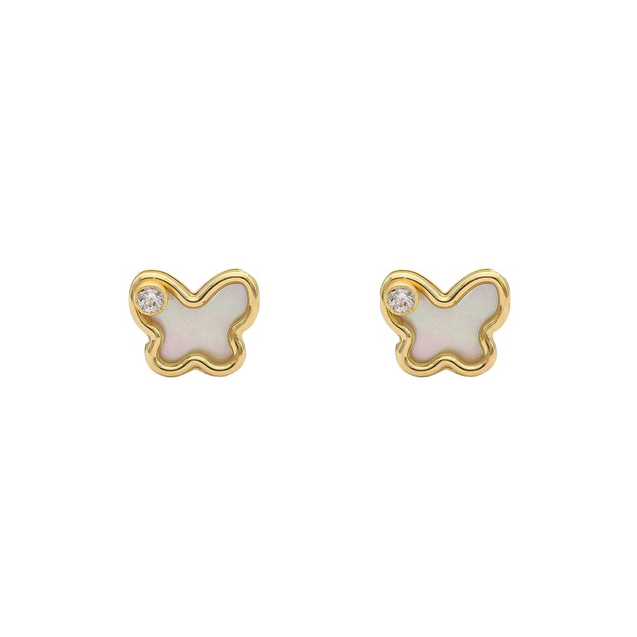 Joyas Oro 18K Joyeria Luis Luna | Pendientes Mariposa N Car Oro 18K