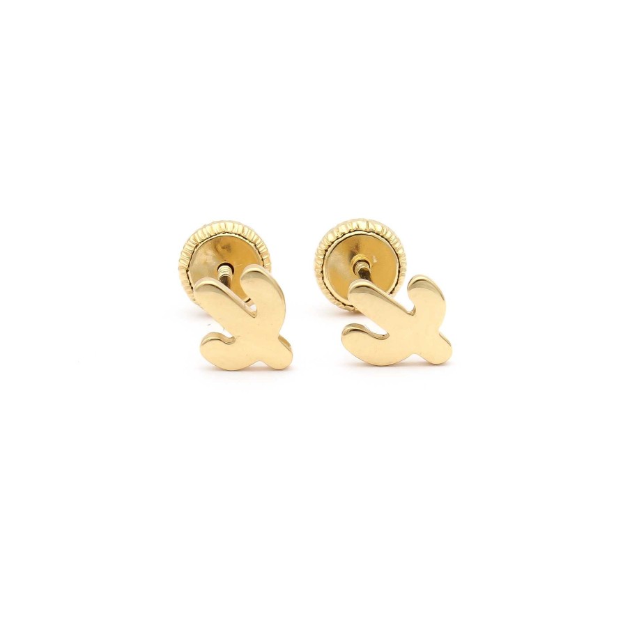 Joyas Oro 18K Joyeria Luis Luna | Pendientes Cactus Oro 18K