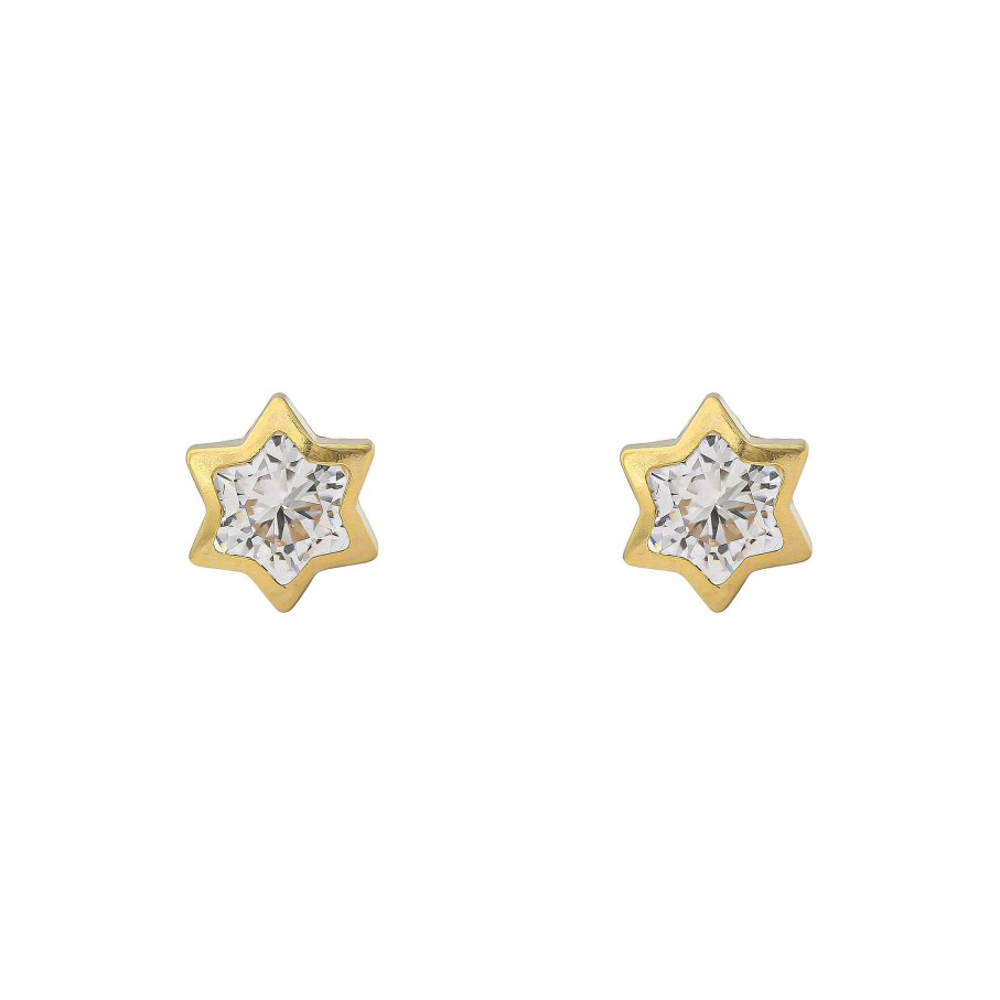 Joyas Oro 18K Joyeria Luis Luna | Pendientes Estrella Oro 18K