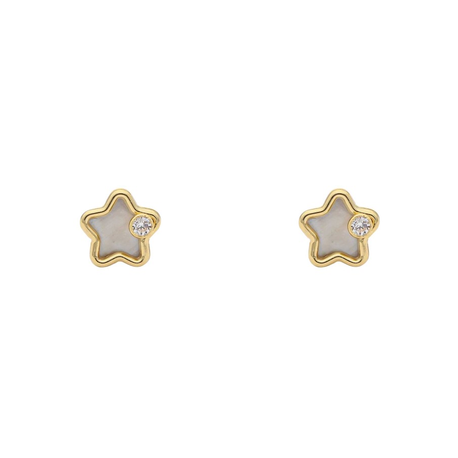 Joyas Oro 18K Joyeria Luis Luna | Pendientes Estrella N Car Oro 18K