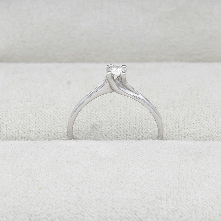 Boda Joyeria Luis Luna | Solitario Bianca Diamante 0,10Ct G-Vs Oro Blanco 18K