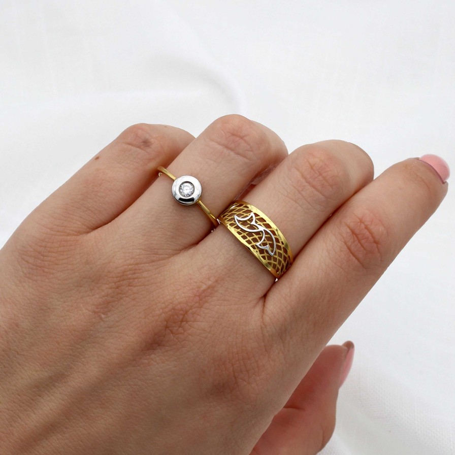 Joyas Oro 18K Joyeria Luis Luna | Anillo Delfi Oro Bicolor 18K