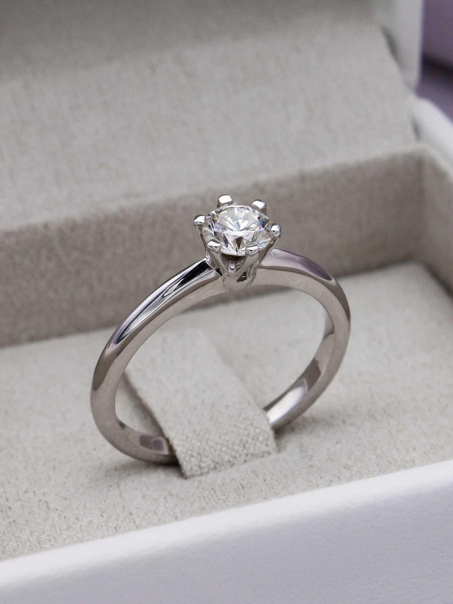 Boda Joyeria Luis Luna | Solitario Lyra Diamante 0,50Ct G-Vs Oro Blanco 18K