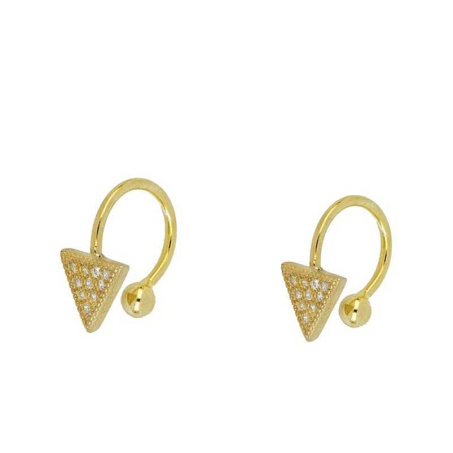 Joyas Plata Joyeria Luis Luna | Ear Cuff Triangle Plata Dorada