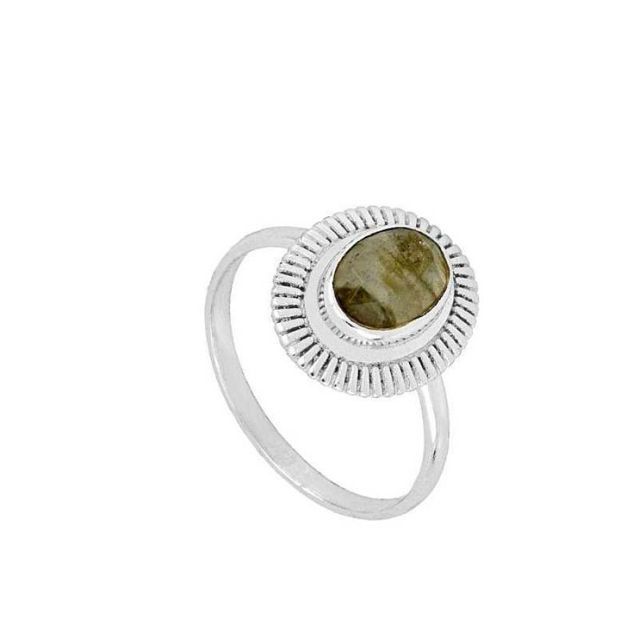 Joyas Plata Joyeria Luis Luna | Anillo Kin Labradorita Plata